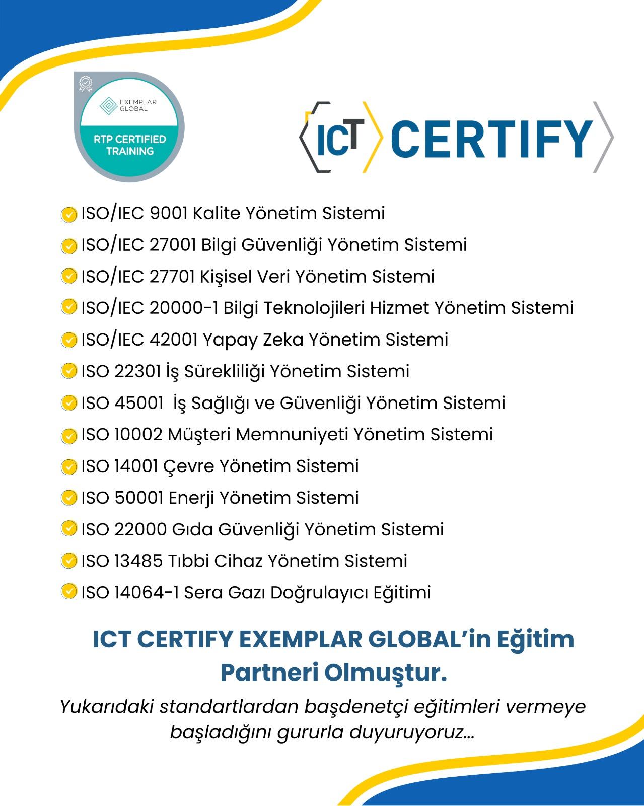 Kariyerinizde Küresel Dönüm Noktası: ICT CERTIFY, Exemplar Global Eğitim Partneri Oldu!