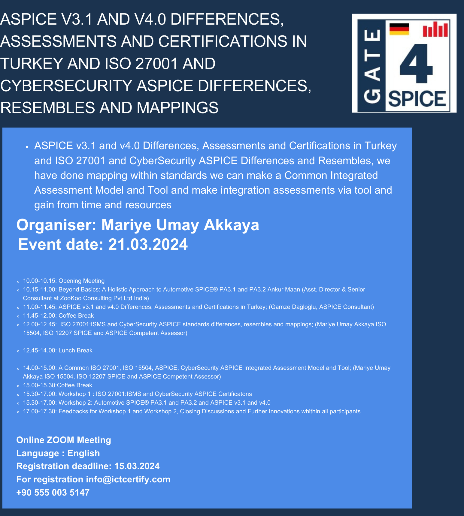 ASPICE v3.1 and v4.0 Differences, Assessments and Certifications in Turkey and ISO 27001 and CyberSecurity ASPICE Differences, Resembles and Mappings