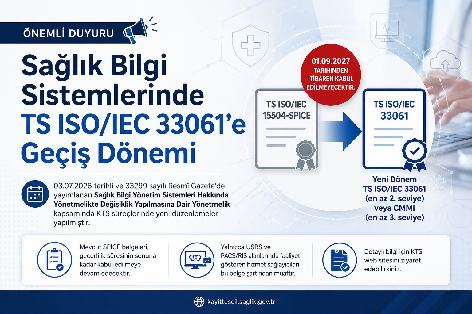 Sağlık Bilgi Sistemlerinde TS ISO/IEC 33061’e Geçiş Dönemi
